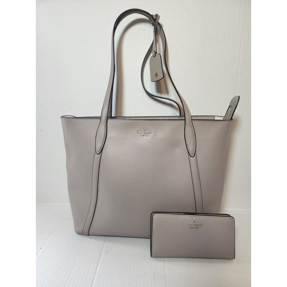 Kate‎ Spade Dana Large Tote & Wallet Warm Beige-EUC